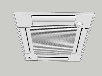Modern Ceiling Mounted Air Conditioner Vent With Grille Design And Control Panel 3d model
