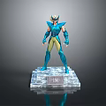 Blue Warrior Statue With Detailed Armor And JUNI Name Plate Base