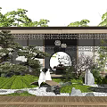 New Chinese style landscape sketch landscape sketch withered landscape pine tree 3d model