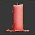 Red Burned Candle with Melted Wax Dripping on Black Surface Daily Living Item