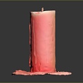 Candle Lighting Supplies Red Candle White Candle Candle Dinner Realistic 3d model