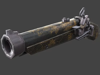 Ornate Vintage Ancient Cannon With Metallic Body And Intricate Decorative Patterns 3d model
