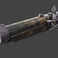 Ornate Vintage Ancient Cannon With Metallic Body And Intricate Decorative Patterns