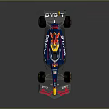 Red Bull Formula 1 Race Car With Oracle Bybit Logos And Blue Body Design