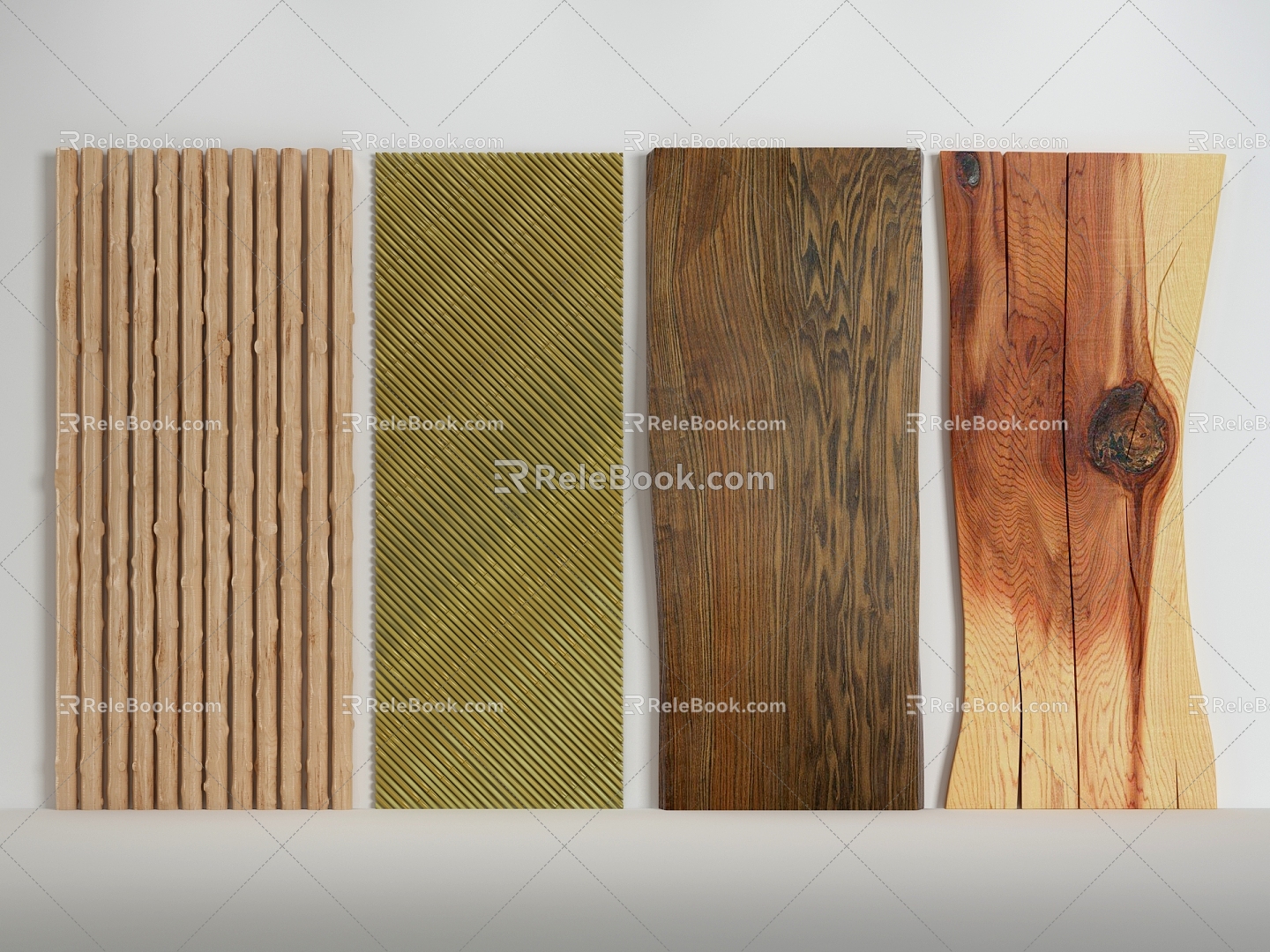 Modern Wood Decorative Plank 3d model