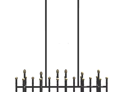 Modern Black Metal Pendant Light With Multiple Small Lamp Heads Design 3d model