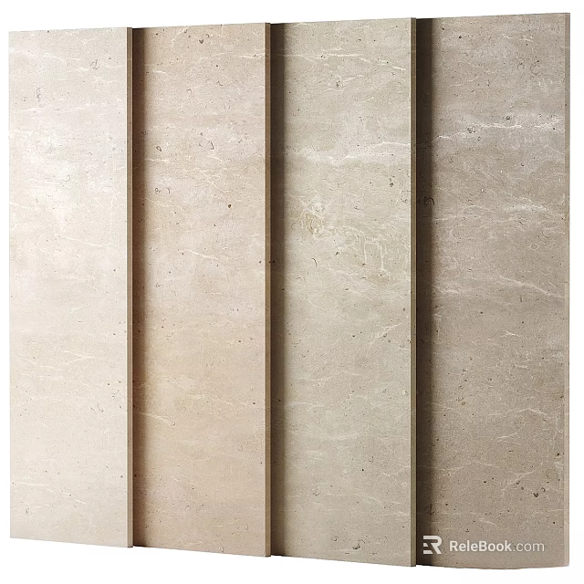 Beige Stone Architectural Components Showcasing Natural Texture And Vertical Design 3d model 