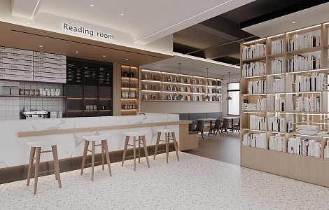 Modern Library Bookstore 3d model