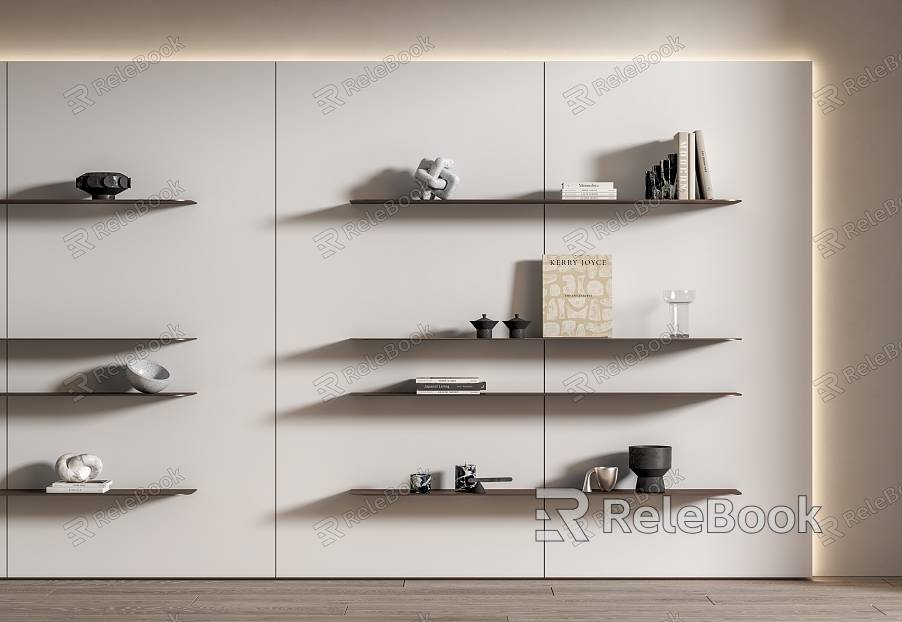 Modern Wall Shelf Decorative Shelf Bookshelf model