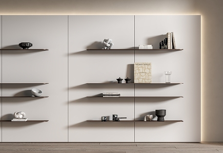 Modern Wall Shelf Decorative Shelf Bookshelf 3d model