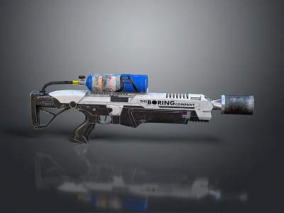 Vibrant Sci Fi Weapon With White And Blue Body Barrel Grip And Futuristic Design 3d model