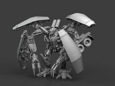 Game Movie Mechanical Robot Character With Detailed Metal Structure And Transforming Parts 3d model