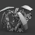Game Movie Mechanical Robot Character With Detailed Metal Structure And Transforming Parts