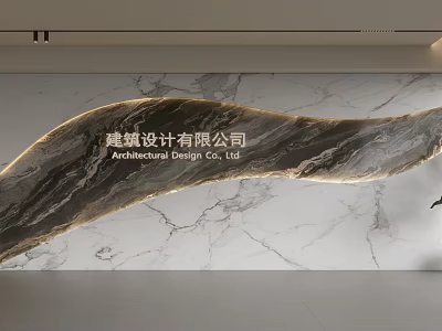 Modern Marble Background Wall With Elegant Texture And Architectural Lighting Design Elements 3d model