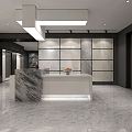 Marble Tile Exhibition Hall Modern Exhibition Hall 3d model