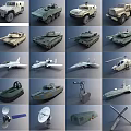 Diverse Military Vehicles Collection Including Tanks Aircraft Ships and Equipment Models