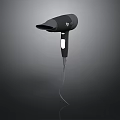 Black Modern Hair Dryer With Ergonomic Handle Control Button And Power Cord