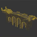 Ancient Stone Bridge Model With Multiple Arches And Decorative Railings