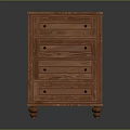 Traditional Wooden Chest of Drawers With Four Drawers And Metal Handles On Short Legs