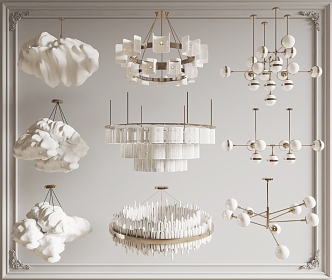 Light Luxury Chandelier Cream Chandelier 3d model