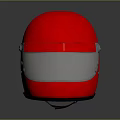 Tactical Weapon Equipment Red Helmet Featuring White Stripe And Shiny Surface