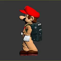 Mario Toy Figure With Red Hat Orange Outfit Green Backpack White Gloves And Brown Shoes