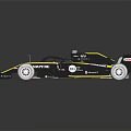 Sleek Black And Yellow Formula 1 Racing Car With Aerodynamic Design And Sporty Wheels