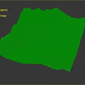 3D Terrain Model Featuring Green Mountains Blue Lake Rivers And White Snow Areas