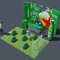Heineken Themed Photo Spot With Football Goal Green Booth And Beer Crates On Grass