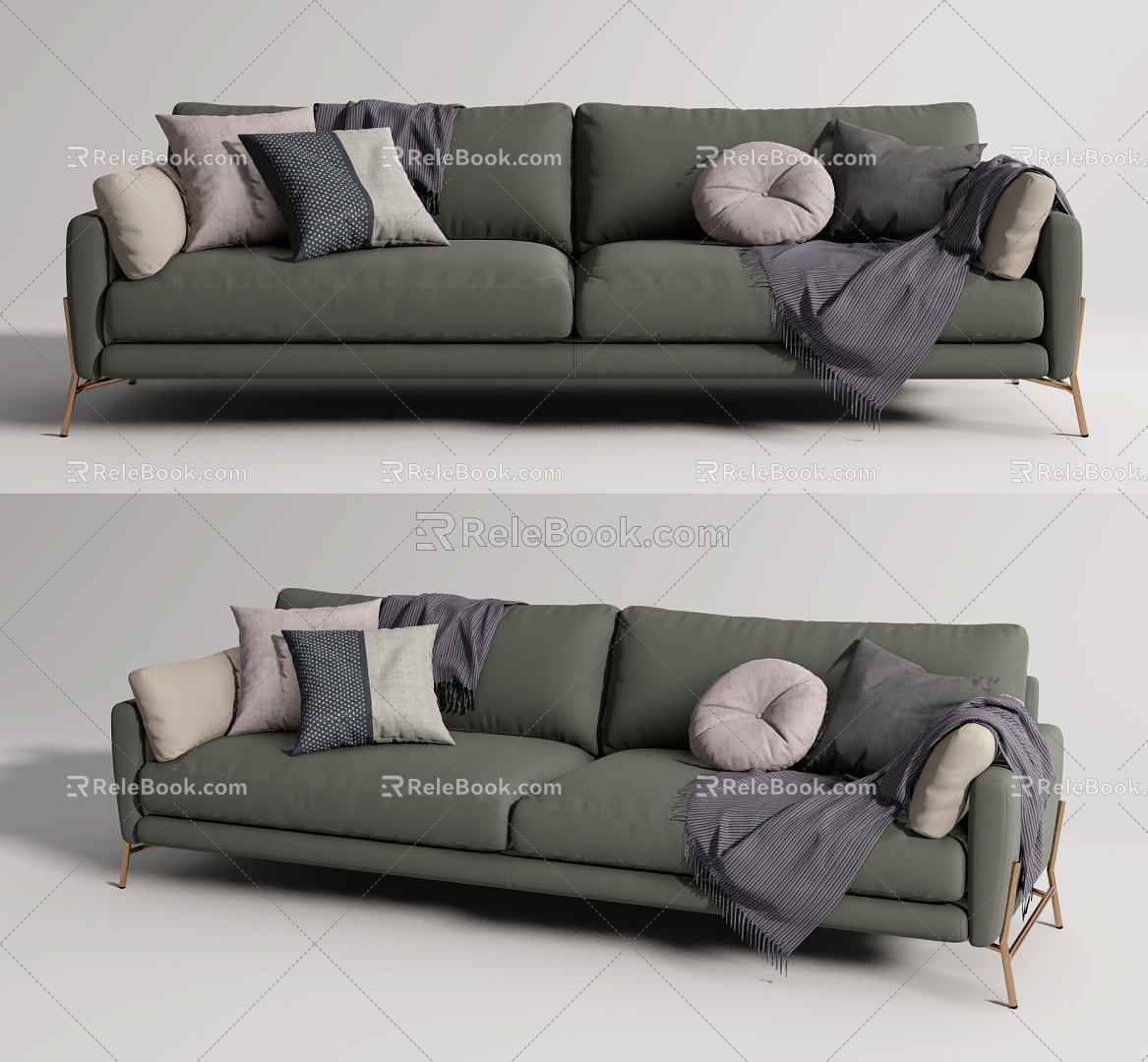 Modern double sofa 3d model