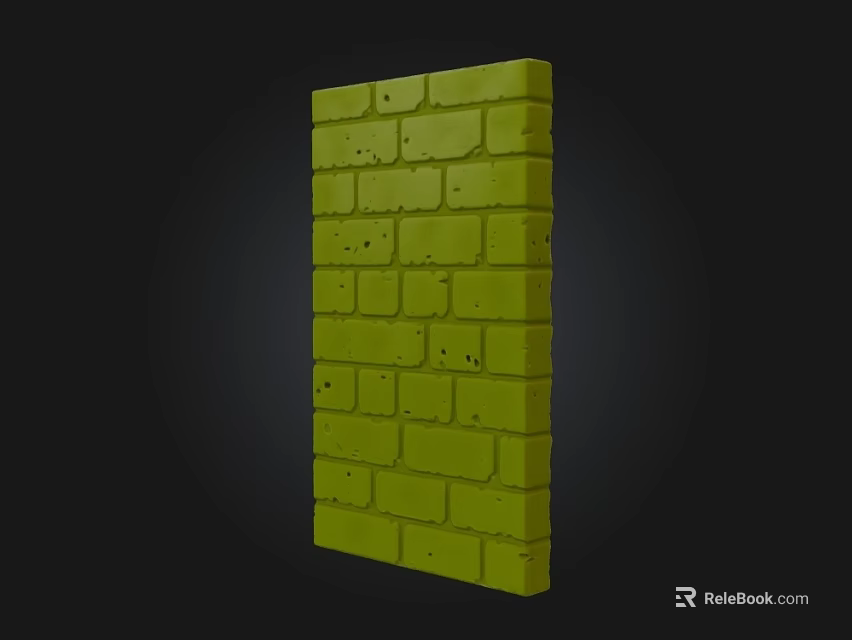 Green Brick Building Exterior Wall With Smooth Texture And Neat Structure 3d model 