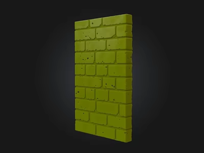 Green Brick Building Exterior Wall With Smooth Texture And Neat Structure 3d model