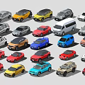 Diverse Collection of Various Colored Cars with Different Styles and Models