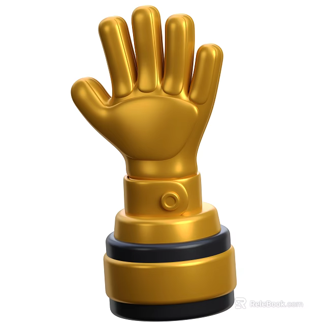 Decorative Ornament Set with Golden Hand Design and Black Gold Base Decoration for Home Decor 3d model 