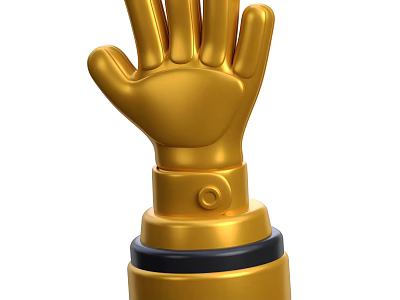 Decorative Ornament Set with Golden Hand Design and Black Gold Base Decoration for Home Decor 3d model