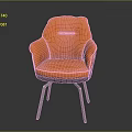 Orange Accent Chair With Padded Seat Back Armrests And Metal Legs Modern Design