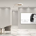 Modern Minimalist SPA Room Interior With Massage Beds Wooden Flooring Round Light And Mirrors