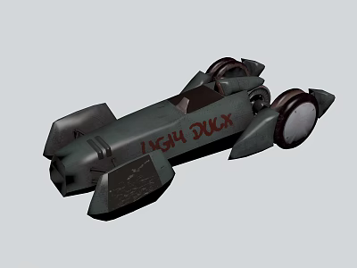 Green Fighter Jet LASH DUCK with Landing Gear 3D Model Design 3d model