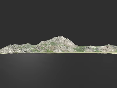 Micro Terrain Model Featuring Mountain Range Green Vegetation And Rocky Undulating Landscape 3d model