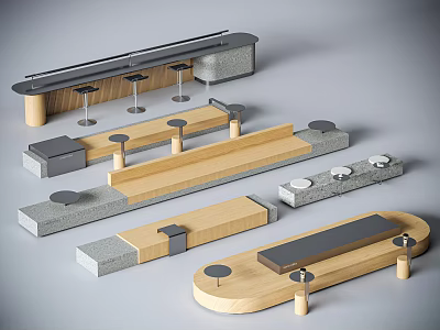 Modern Card Seat Sofa Coffee Milk Tea Shop Card Seat Outdoor Seat 3d model