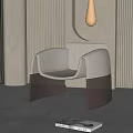 Modern Upholstered Accent Chair With Light Gray Fabric And Brown Acrylic Legs