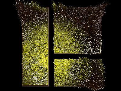 Natural Yellow Brown Textured Wall Decor With Hanging Panels For Home 3d model
