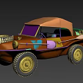 Camouflage Functional Vehicle With Soft Top And Spare Tire