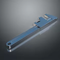Blue Metal Adjustable Wrench with Shiny Reflective Surface and Durable Build