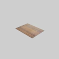 Modern Square Carpet With Geometric Stripes And Wave Patterns In Neutral Tones
