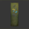 Three Green Vintage Industrial Style Cabinets With Rusty Surfaces And Graffiti