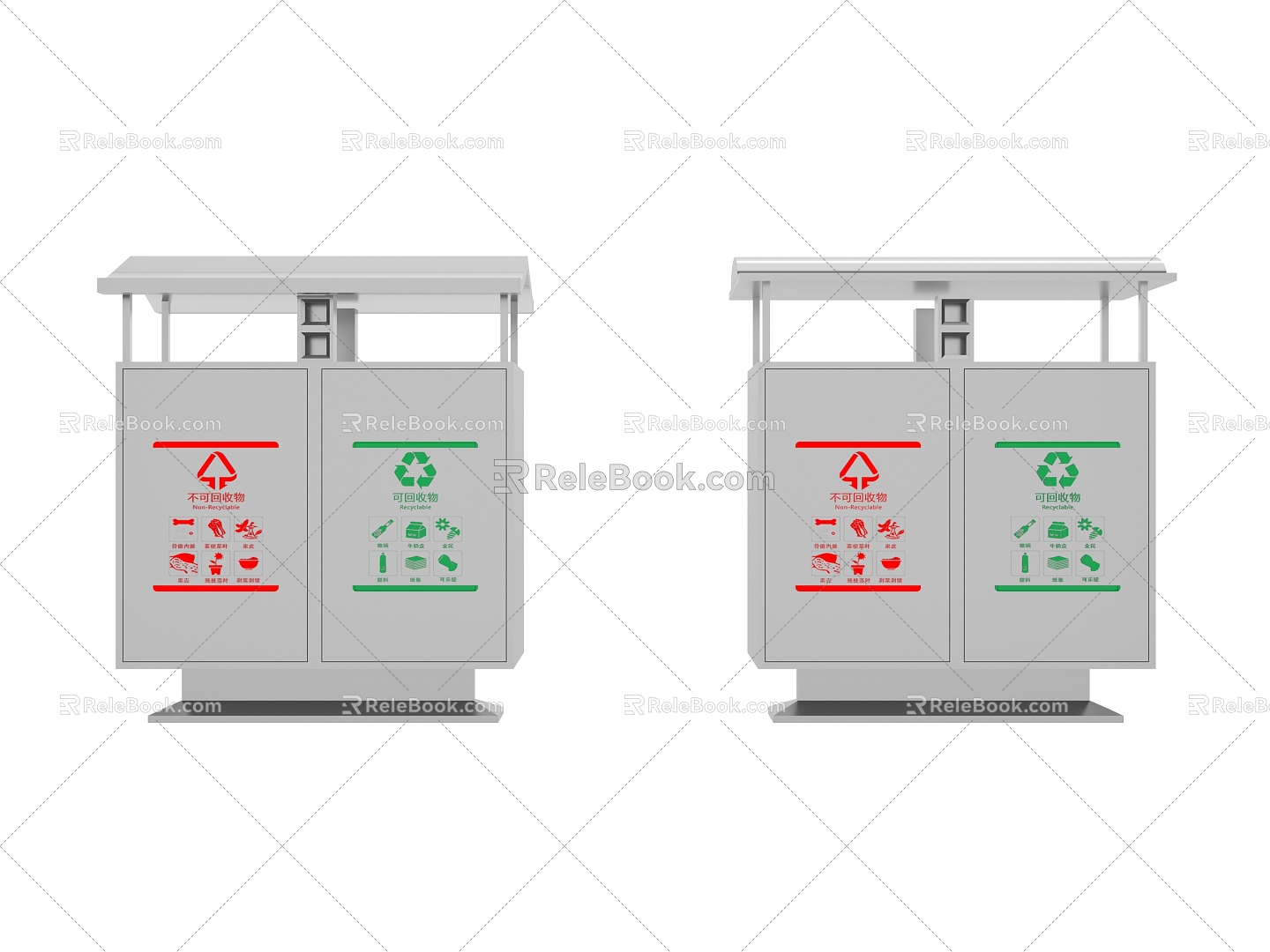 Outdoor dustbin 3d model