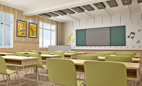 Modern Music Classroom 3d model