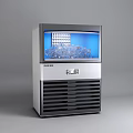 Modern Ice Maker With Transparent Window And Stainless Steel Black Exterior