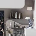 Stylish Decorative Ornament Set with Decorative Branches Deer Figurines Figure Statues Vase and Wall Art